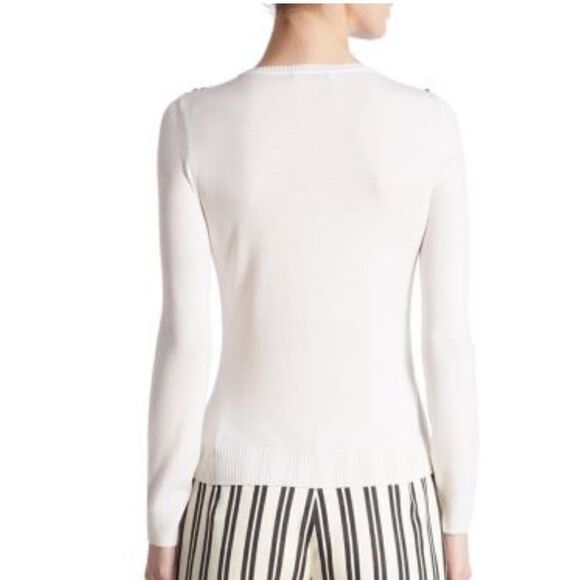 NWT ALTUZARRA Hermione Embroidered Merino Wool Sweater, Off-White XS - Picture 5 of 15